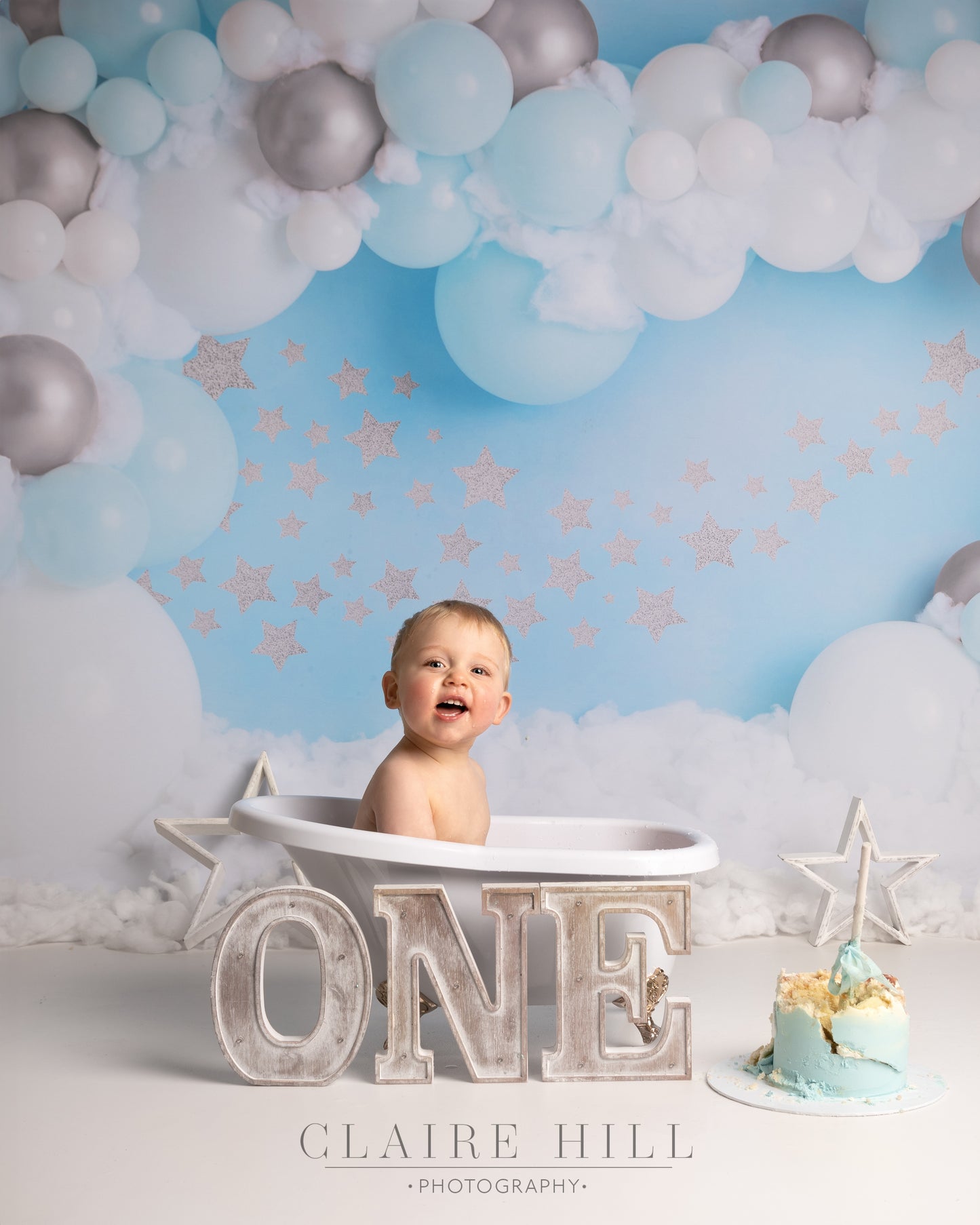 Telford Shrewsbury Shropshire Professional Cake Smash and splash photo shoot with Claire Hill Photography based in Wolverhampton West Midlands