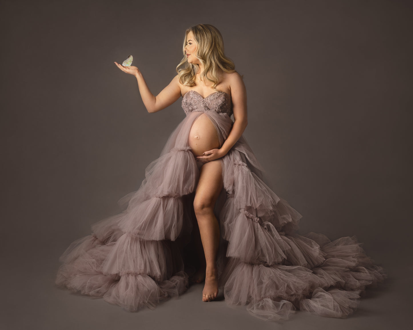 "Artistic maternity photos celebrating a mother-to-be in the West Midlands, by Claire Hill Photography."