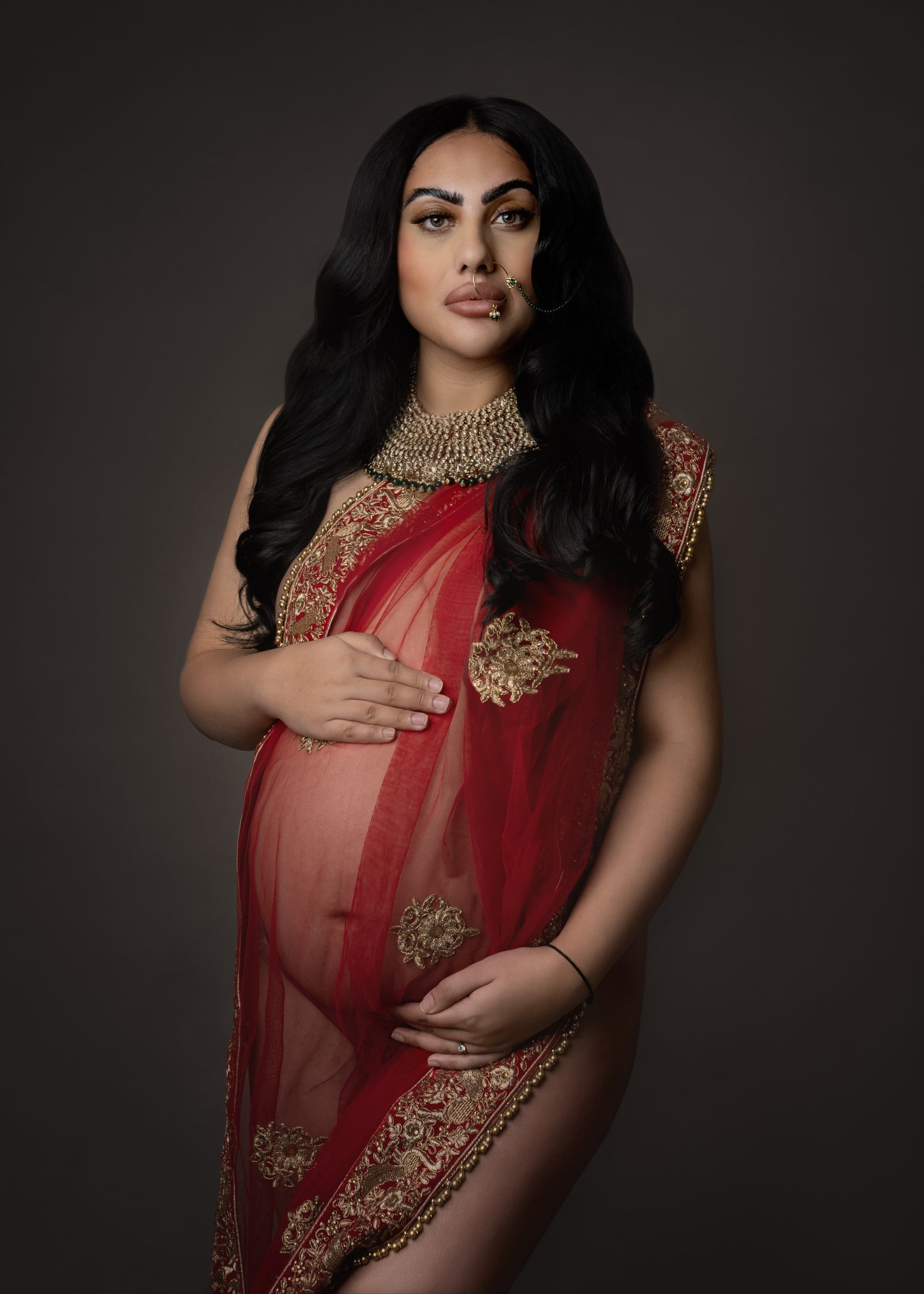 Artistic cultural maternity photography highlighting traditional elements, taken by Claire Hill Photography in the West Midlands