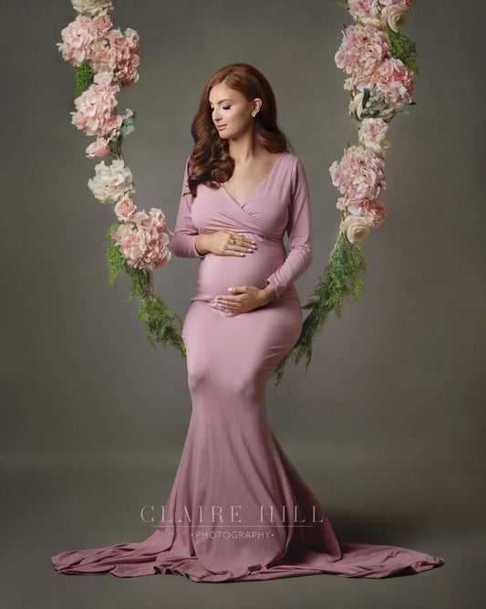 Creative maternity photography session in Cannock, highlighting a unique and artistic portrait of an expectant mother by Claire Hill Photography.