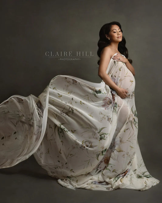 Creative pregnancy photo shoot in Kingswinford, capturing a radiant expectant mother in an artistic portrait by Claire Hill Photography.